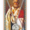 St Nicholas Pewter Medal and Chain with Holy Card