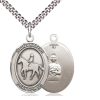 St Kateri Horse Lover Medal Sterling Silver with St Kateri on back, 18" chain