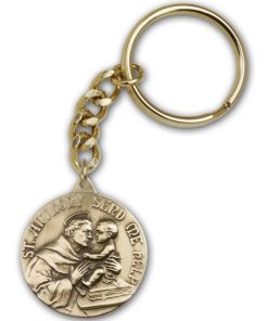 Antique Gold St Anthony Keychain