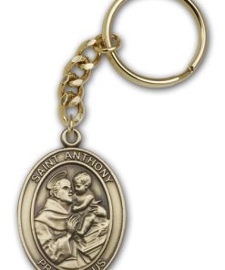 Antique Gold St Anthony Keychain