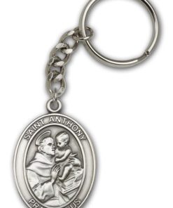 Antique Silver St Anthony Keychain