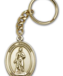 Antique Gold St Barbara Keychain