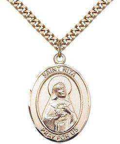 Gold Filled St. Rita / Baseball Pendant