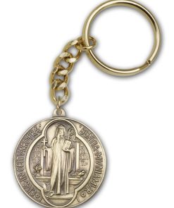Antique Gold St Benedict Keychain
