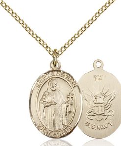 14kt Gold Filled St. Brendan the Navigator - Navy Penda