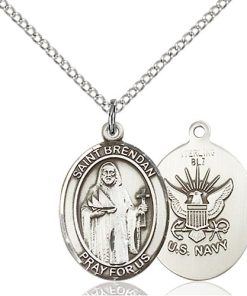 Sterling Silver St. Brendan the Navigator - Navy P