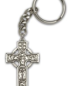 Antique Silver Celtic Cross Keychain