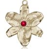 Chastity Medal - July Birthstone - 14 KT Gold #88195
