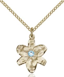 Chastity Pendant - March Birthstone - Gold Filled #88143