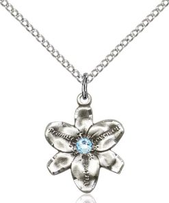 Chastity Pendant - March Birthstone - Sterling Silver #88167
