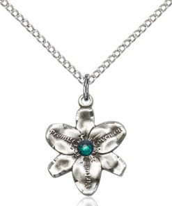 Chastity Pendant - May Birthstone - Sterling Silver #88169
