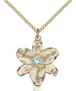 Chastity Pendant - March Birthstone - Gold Filled #88179