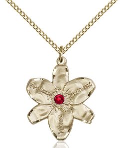 Chastity Pendant - July Birthstone - Gold Filled #88183