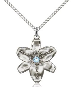 Chastity Pendant - March Birthstone - Sterling Silver #88203
