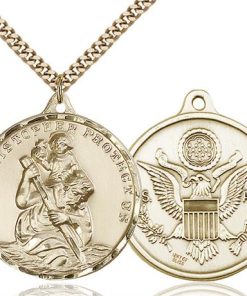 St. Christopher Army Pendant - Gold Filled (#89729)