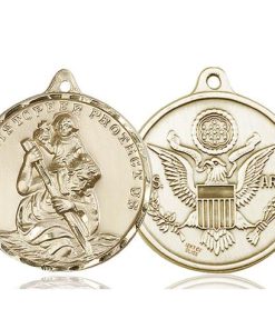 St. Christopher Army Pendant - 14 KT Gold (#89735)