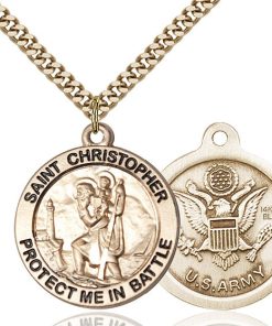 St Christopher Army Pendant - Gold Filled (#89899)
