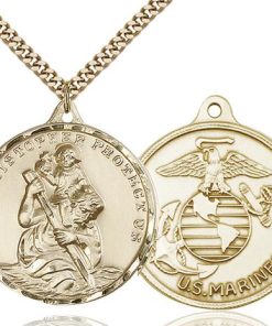 St. Christopher Marines Pendant - Gold Filled (#89731)