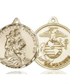 St. Christopher Marines Pendant - 14 KT Gold (#89737)