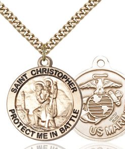 St Christopher Marines Pendant - Gold Filled (#89900)