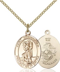 St Christopher Marines Pendant - Gold Filled (#89911)