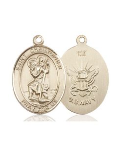 14kt Gold St. Christopher - Navy Medal