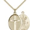 14kt Gold Filled Cross - Air Force Pendant