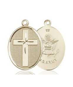 14kt Gold Cross - Army Medal