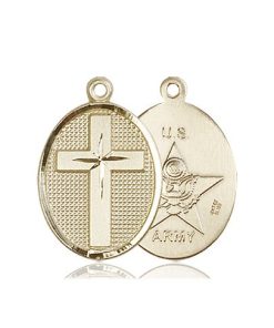 14kt Gold Cross - Army Medal