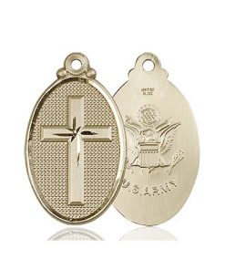 14kt Gold Cross - Army Medal