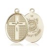 14kt Gold Cross - Coast Guard Medal