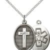 Sterling Silver Cross - Emt Necklace #87339
