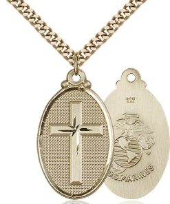 14kt Gold Filled Cross - Marines Pendant