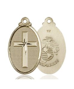 14kt Gold Cross - Marines Medal