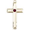 Cross Medal - January Birthstone - 14 KT Gold #88228