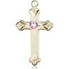 Cross Medal - June Birthstone - 14 KT Gold #88272