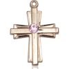 Cross Medal - June Birthstone - 14 KT Gold #88308