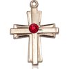 Cross Medal - July Birthstone - 14 KT Gold #88309