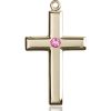 Cross Medal - October Birthstone - 14 KT Gold #88457