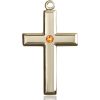Cross Medal - November Birthstone - 14 KT Gold #88494