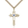 Cross on Cross Pendant - September Birthstone - Gold Filled #89562