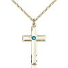Cross Pendant - December Birthstone - Gold Filled #88219