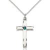 Cross Pendant - May Birthstone - Sterling Silver #88247