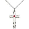 Cross Pendant - July Birthstone - Sterling Silver #88249