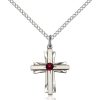 Cross Pendant - January Birthstone - Sterling Silver #88312