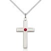 Cross Pendant - July Birthstone - Sterling Silver #88477