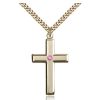Cross Pendant - October Birthstone - Gold Filled #88481
