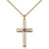 Cross Pendant - February Birthstone - Gold Filled #88520