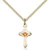Cross Pendant - November Birthstone - Gold Filled #88554