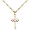 Cross Pendant - June Birthstone - Gold Filled #88560